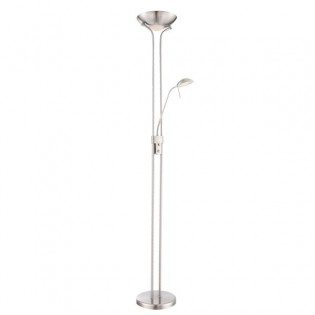 Lámpara de pie LED Lampa Níquel (15W+8W)