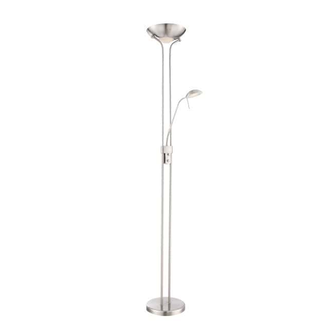 Lámpara de pie LED Lampa Níquel (15W+8W)