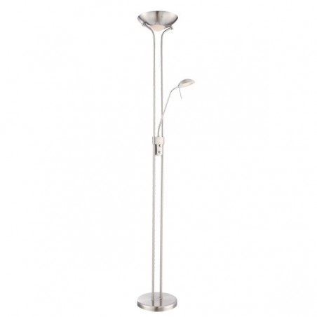 Lámpara de pie LED Lampa Níquel (15W+8W)