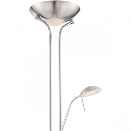 Lámpara de pie LED Lampa Níquel (15W+8W)