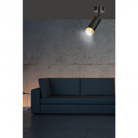 Foco de techo orientable Mura Negro/Oro