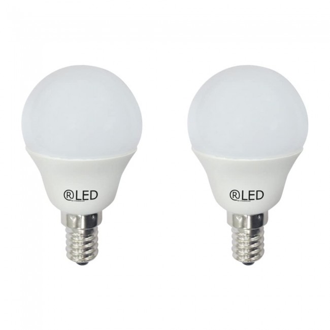 Blíster 2 bombillas mini esféricas E14 (6W - 4000ºK)
