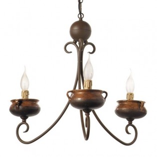 Lámpara artesana Ollas (4 luces)