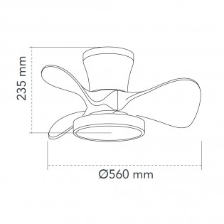 Ventilador de techo LED Merial Blanco CCT Dim (20W)