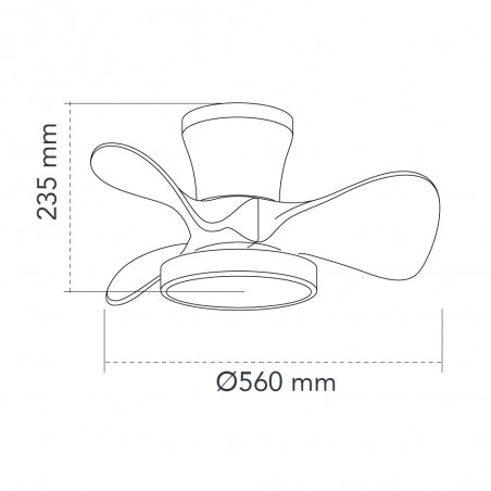 Ventilador de techo LED Merial Blanco CCT Dim (20W)