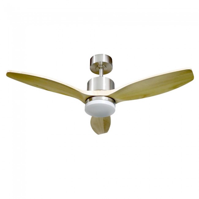 Ventilador de techo LED Nare Níquel+Madera CCT (18W)