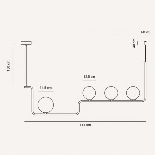 Lámpara colgante Lineal (4 luces)