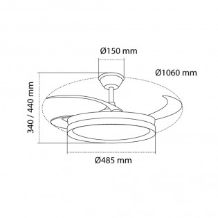 Ventilador LED aspas retráctiles Brisa Eco CCT Dim (45W)