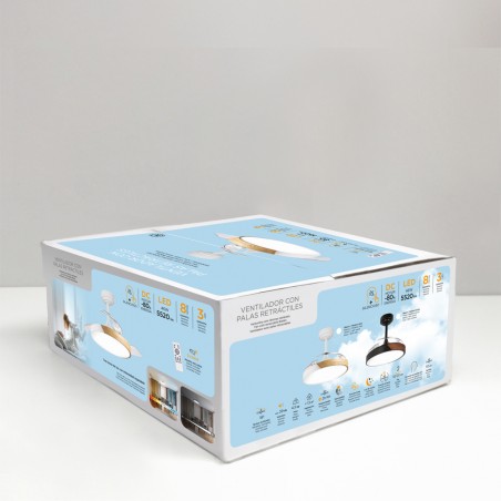 Ventilador LED aspas plegables Terno Mini Negro CCT Dim (46W)