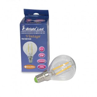 Bombilla esférica LED (2W). Luz cálida (2000ºK).