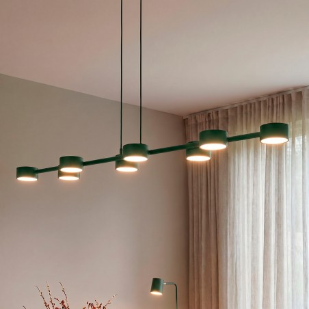 Lámpara colgante Solvi Verde Oliva (8 luces)