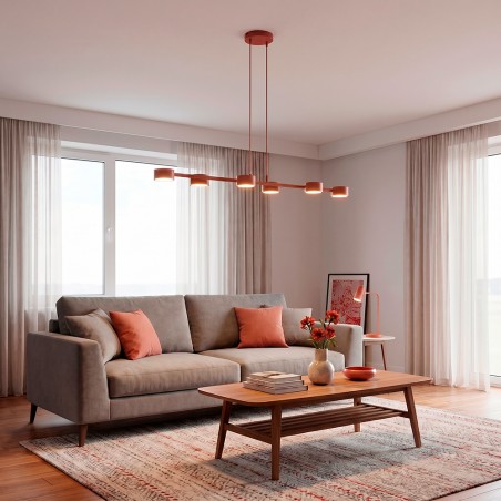 Lámpara colgante Solvi Coral (6 luces)