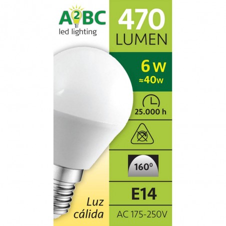 Pack 2 Bombillas led A2BC 6W E14  (3000ºk)