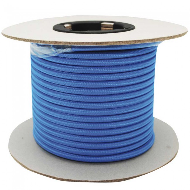 Rollo cable textil azul