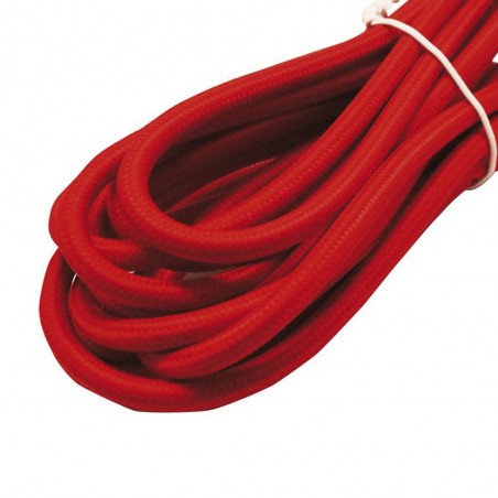 Rollo cable textil rojo