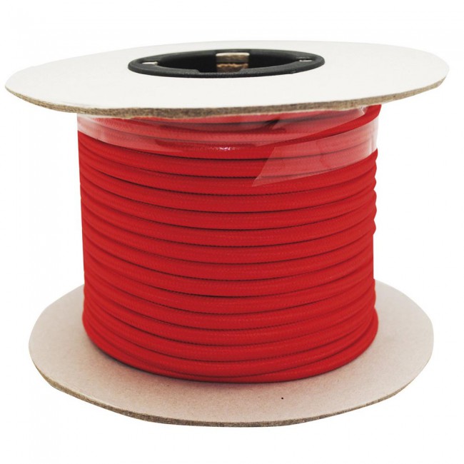 Rollo cable textil rojo