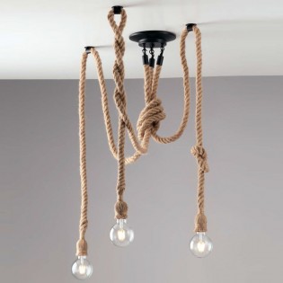 Lámpara colgante Rope (3 luces)