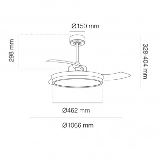 Ventilador LED con aspas plegables Brando (48W)