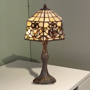 Lámpara de mesa Tiffany Hexa II