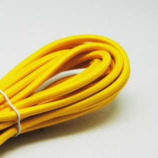Cable textil amarillo