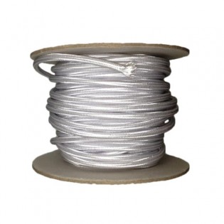 Rollo cable textil plata