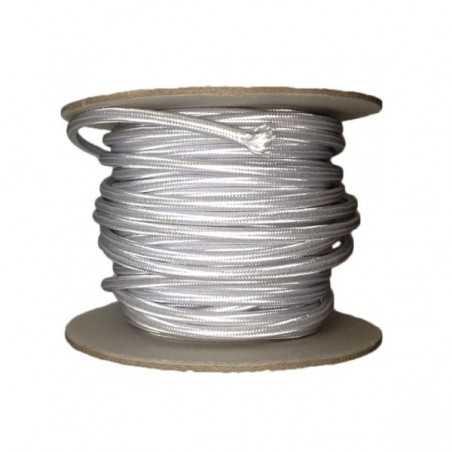 Rollo cable textil plata
