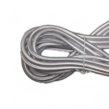 Rollo cable textil plata