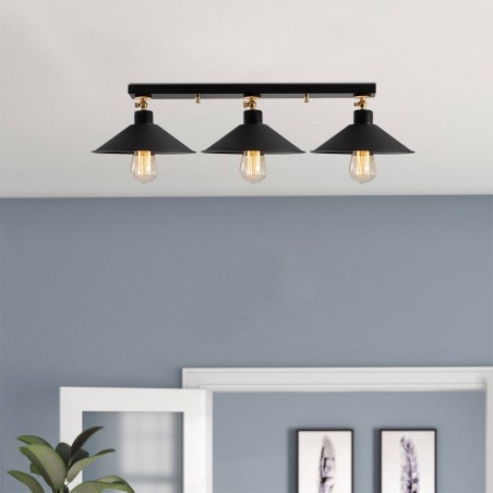 Regleta orientable Harvey Negro (3 luces)