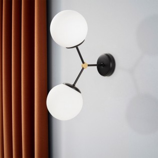 Aplique de pared Mulen Negro (2 luces)
