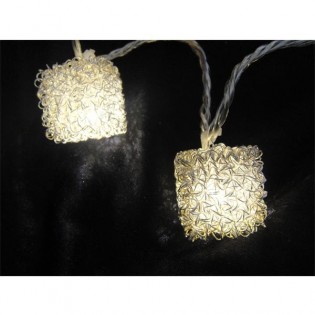 Guirnalda 10 cubos led plata
